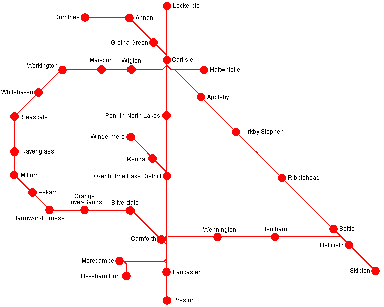 Cumbria Day Ranger route map