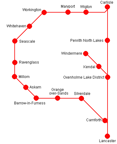 Cumbria Round Robin route map