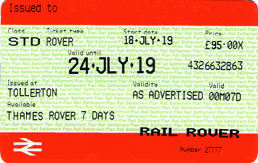Thames Rover ticket